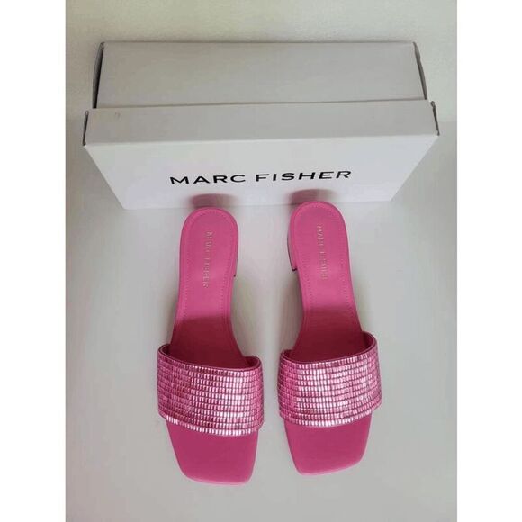 💖 MARC FISHER Casaly Embellished Pink Sandals MSRP $99 SIZE 6,5 NEW IN BOX - Picture 5 of 16